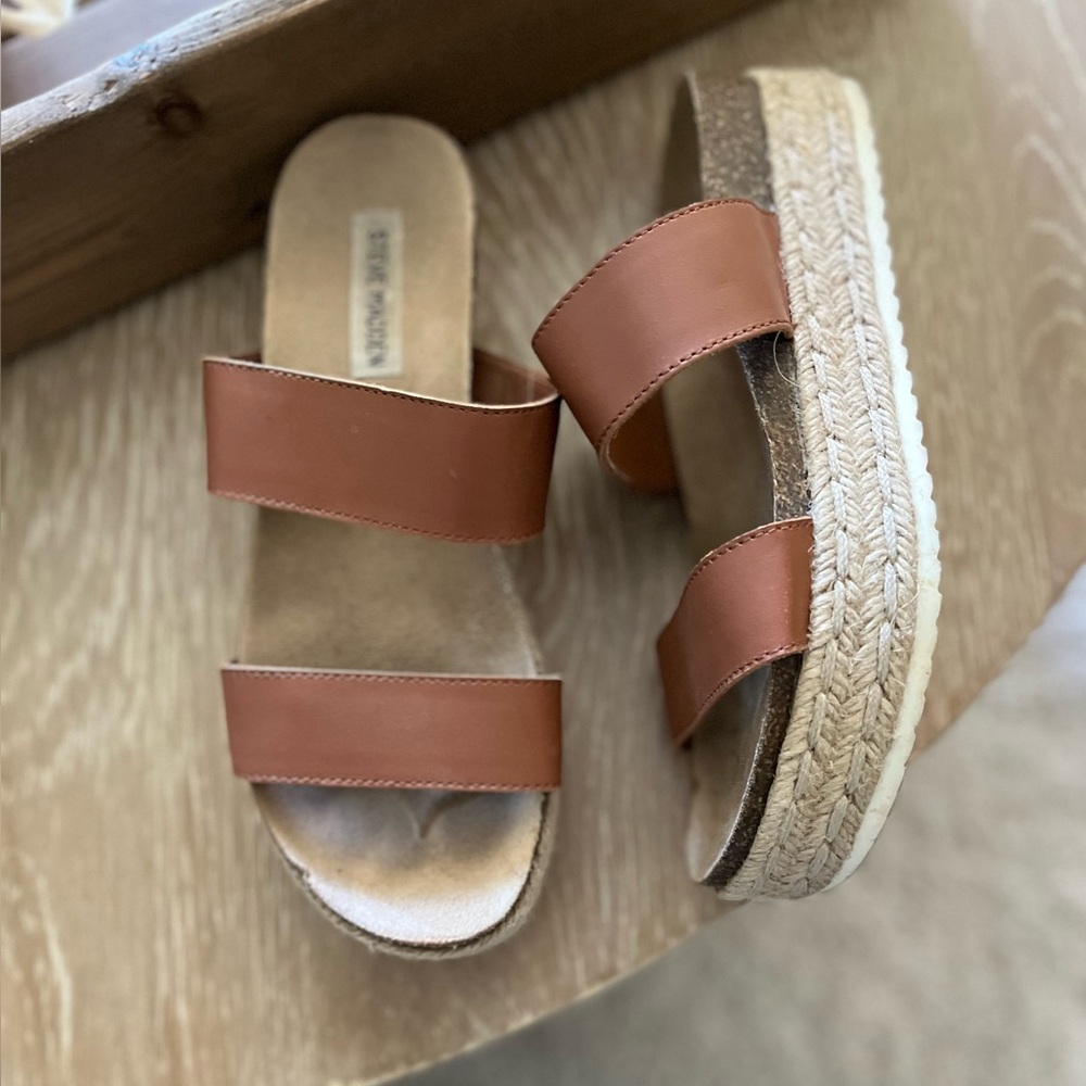 Steve Madden Tan Espadrille Platform Shoes